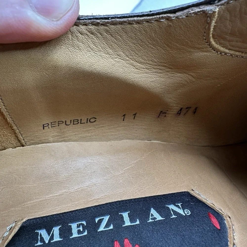 Mezlan Republic Mens Size 111 (M) Cap Toe Oxford Brown Leather Luxury Dress Shoe
